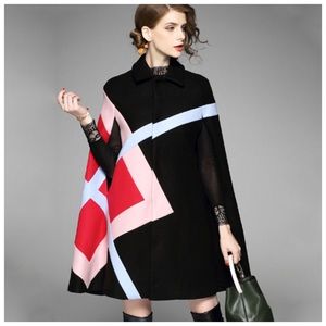 Cashmere Blend Abstract Cape